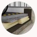 Cubierta invertida transitable para tráfico rodado, URSA XPS de URSA. Poliestireno extruido URSA XPS F N-V L, 100x600x1250 mm.